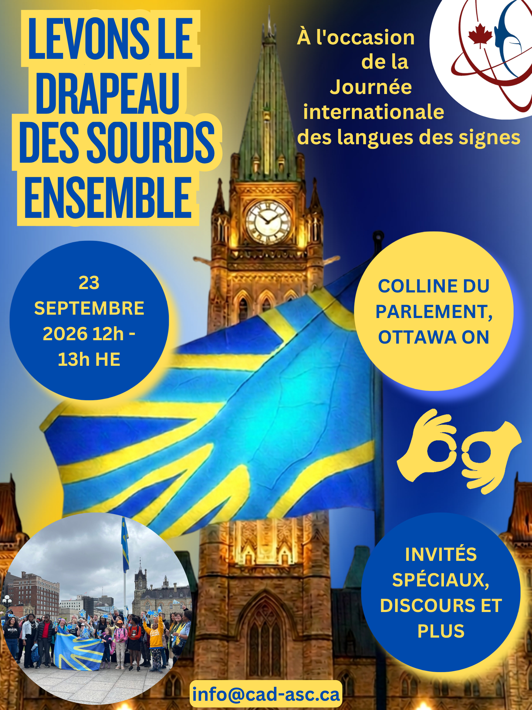 Levée du Drapeau des Sourds poste